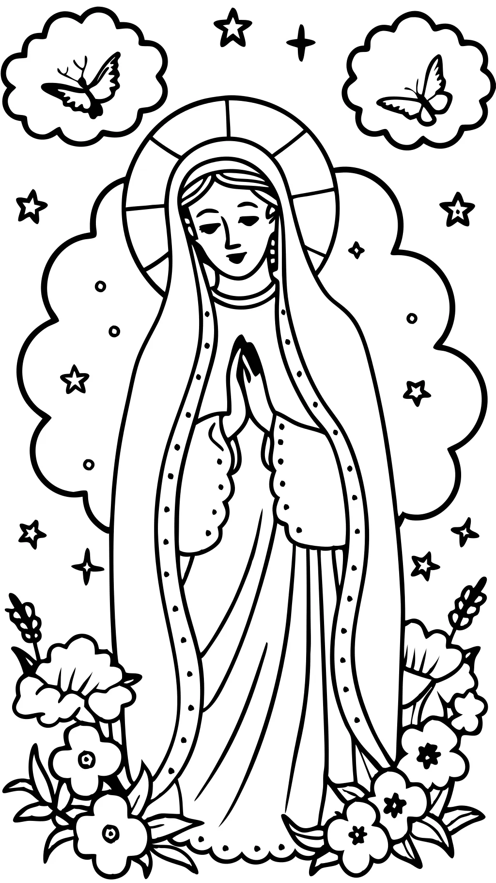 Página para colorear de Virgin Mary